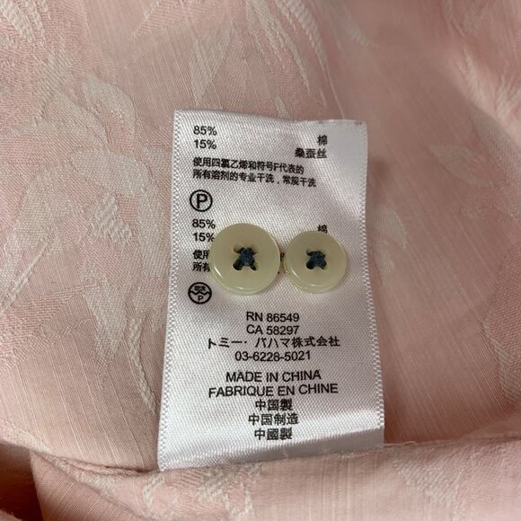 Tommy Bahama Men's Island Modern Fit Size Large Pink Floral Silk Button Up Shirt - Picture 7 of 8